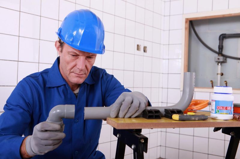man connecting the pipe