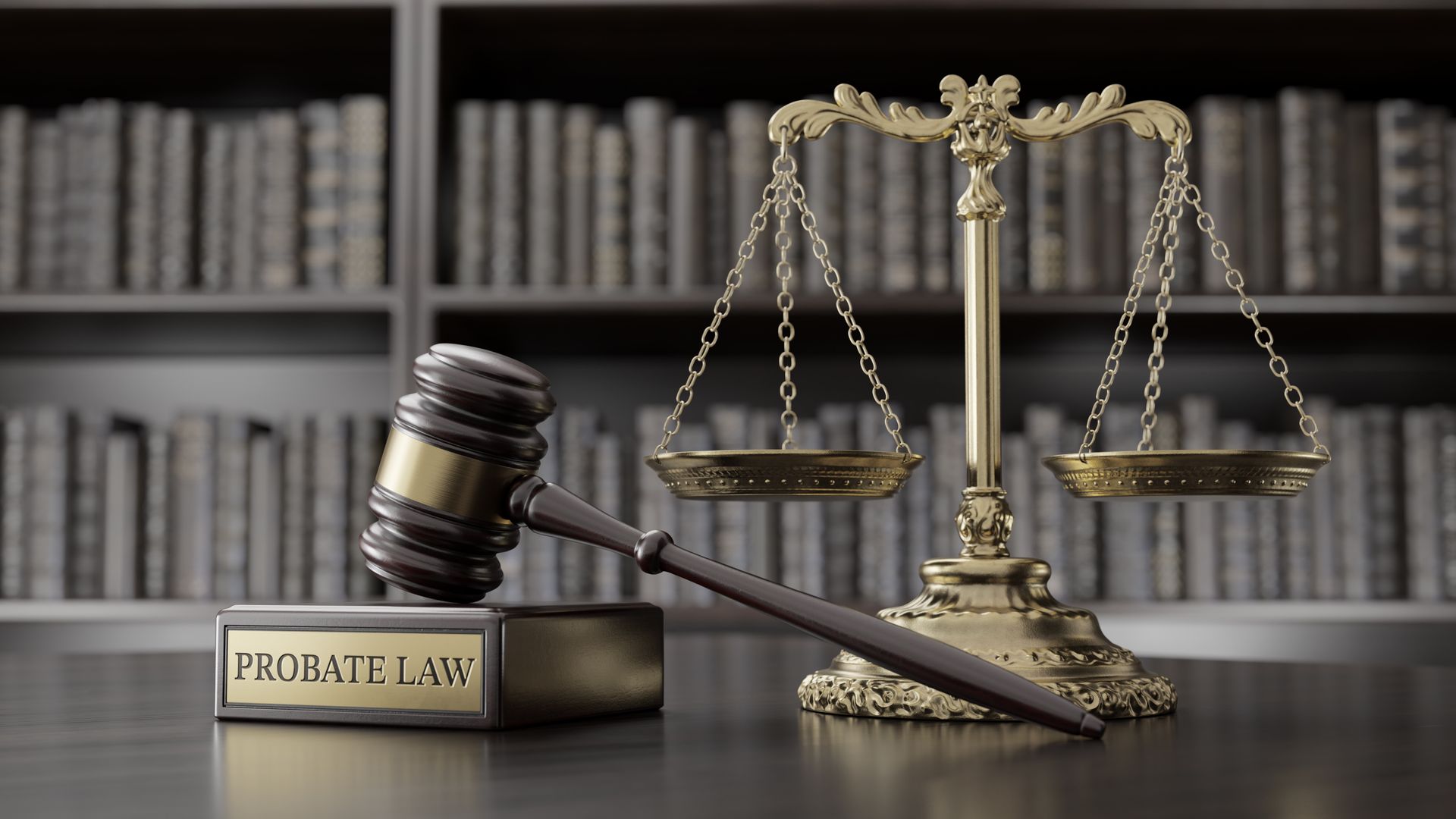 Judge's gavel and scales showcasing probate attorney services representing legal authority.