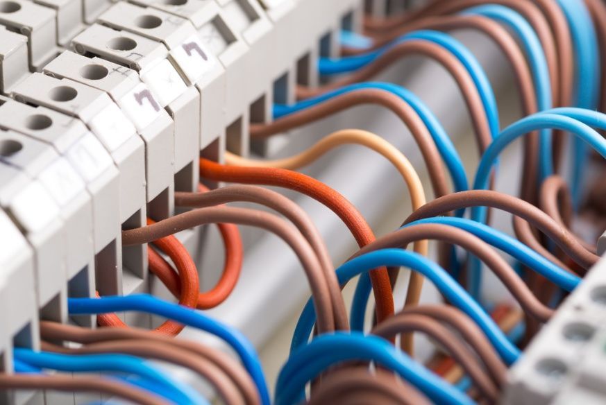A Bunch Of Wires Are Connected To A Electrical Box — Cool & Secure In Noosa, QLD