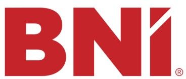 BNI logo in bold red letters on a white background