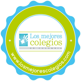 Logo circular azul y verde de “Los mejores colegios” con la web losmejorescolegios.com.