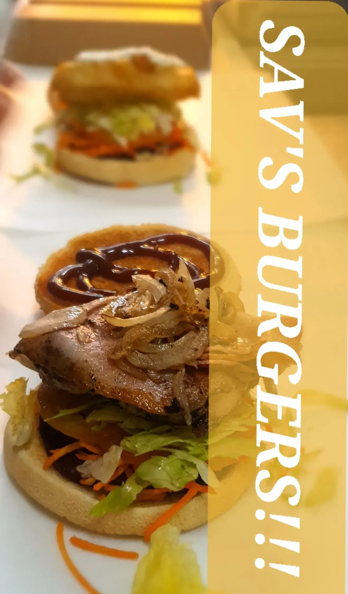Two Burger Sliders Arranged Vertically — Sav's Takeaway In Mount Isa, QLD