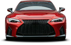 Front view of a white sports car with black grille and hood vents on a plain background | Tripp's Auto Body
