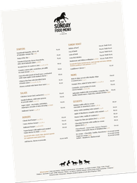 Autumn Sunday Menu