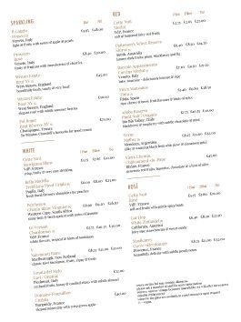 Autumn Sunday Menu