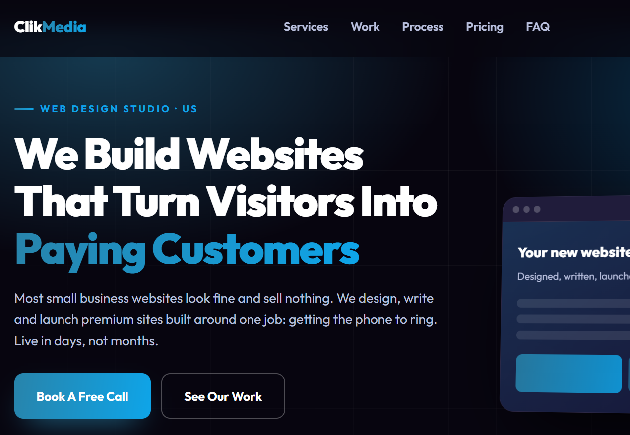 Link to Clik Media's website development page.