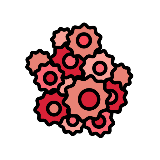 Cancer cell icon to highlight that many types of cancer can be prevented by a Mediterranean diet