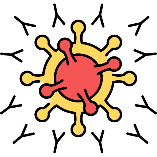 Diagram of antibodies surrounding an antigen