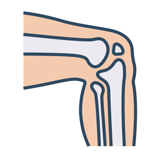 Icon of a knee joint to highlight that arthritis can be prevented by a Mediterranean diet