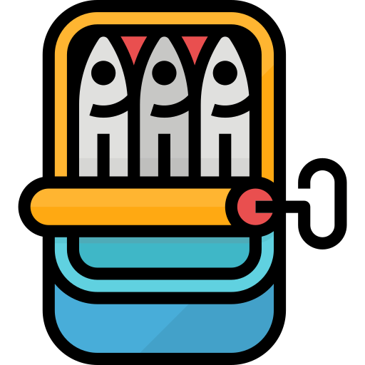 Diagram of tinned sardines