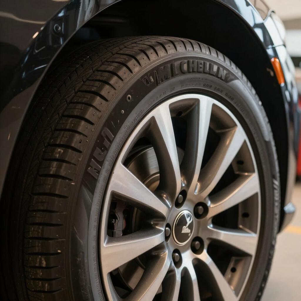 Michelin tire tread close-up