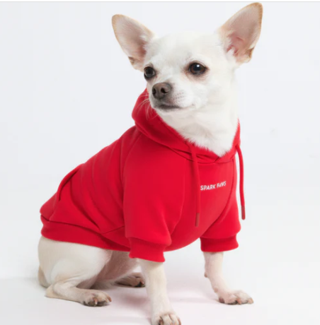Essential Dog Hoodie-Crimson Red