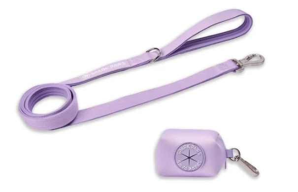 Leash and Poop Bag Holder Set-Lilac