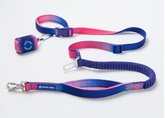 Multipurpose Handsfree Leash, Seatbelt and Poop Bag Holder-Snow Cone