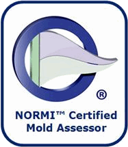 Logo for NORMI Certified Mold Assessor: the text 