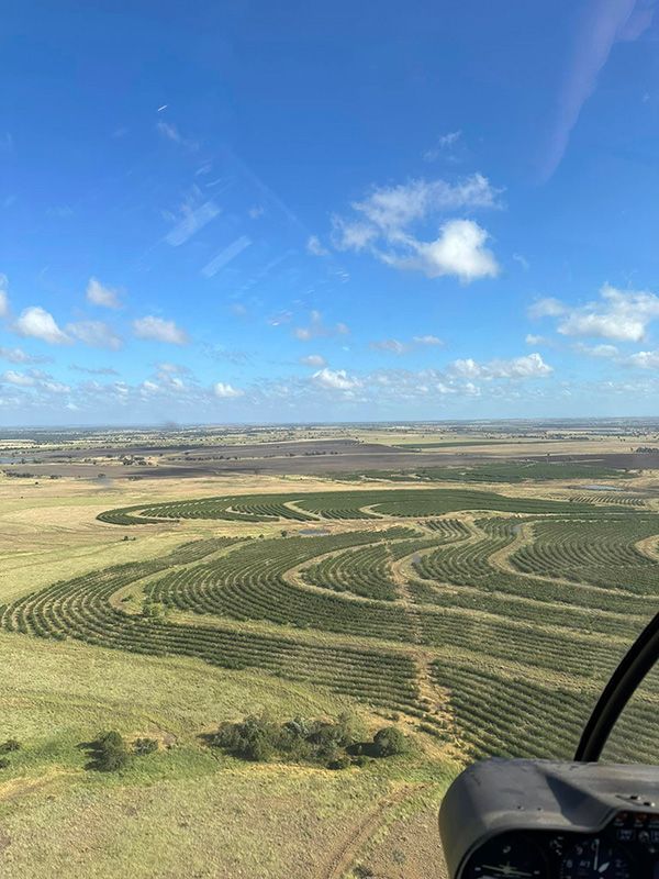 An Aerial View Of A Lush Green Field From A Helicopter — Brown & Co Finance in Toowoomba, QLD