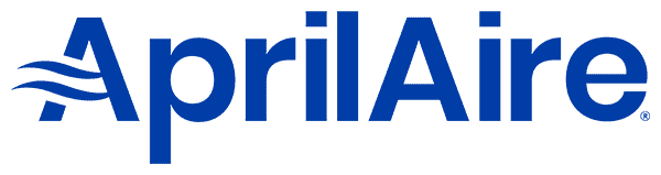 The blue AprilAire logo featuring stylized wave lines integrated into the letter A.