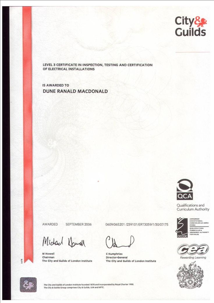 2391 Test and Inspect qualifications 
Dune MacDonald 
2006