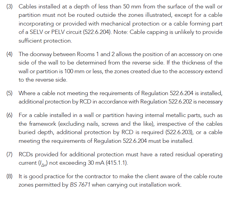 Permitted cable route zones