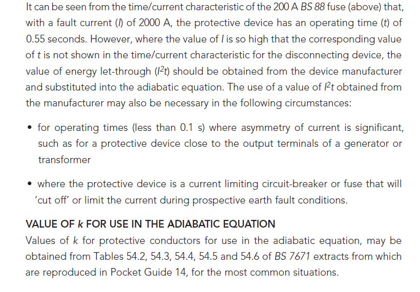SIZING OF PROTECTIVE CONDUCTORS BY CALCULATION
