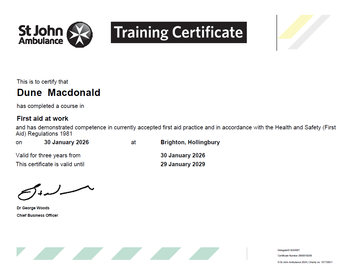 First aid course 2026