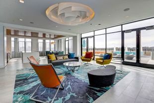 a community lounge area at Solaire 7077 Woodmont in Bethesda, MD.