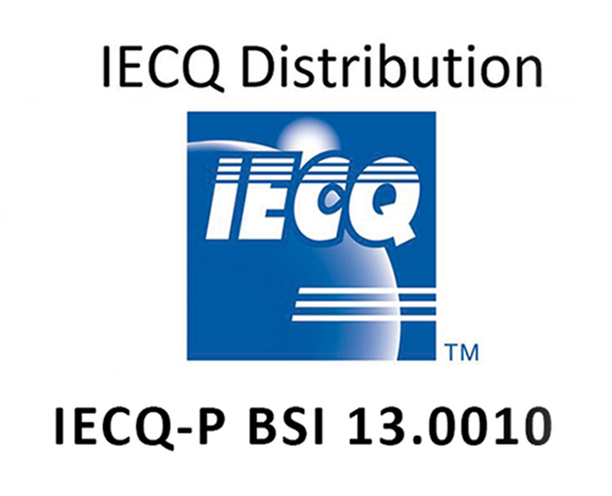 IECQ Distribution logo with text “IECQ-P BSI 13.0010” on white background