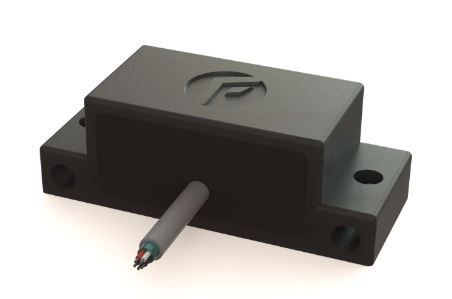 Black rectangular device with side mounting holes and a cable protruding from the front.
