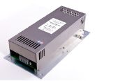 Silver metal power supply module with vented top and mounting bracket