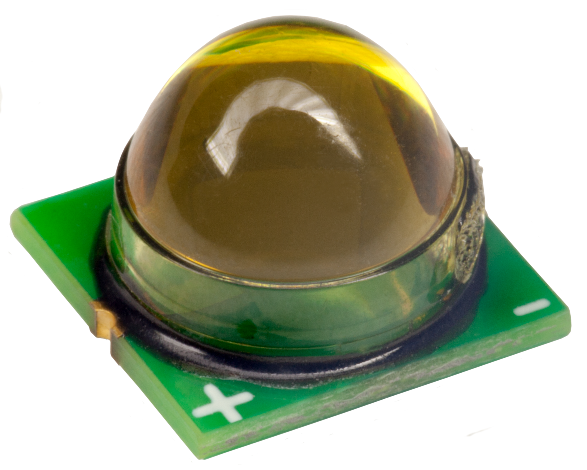 Small green circuit board with a clear dome-shaped electronic sensor module