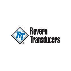 Revere Transducers logo with blue RT in a diamond and black text on white background