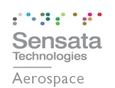 Sensata Technologies Aerospace logo with multicolored dots above gray text on white background