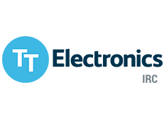 TT Electronics IRC logo in blue and dark gray on a white background
