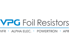 VPG Foil Resistors logo with blue VPG text and gray product name on white background