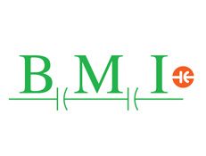 BMI logo in green with orange circular icon on white background
