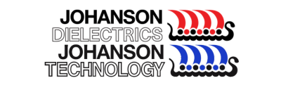 Johanson Dielectrics logo with black text and red waveform graphic