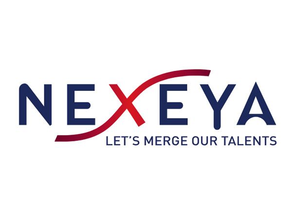 NEXEYA logo in navy and red with the tagline “LET’S MERGE OUR TALENTS”