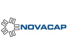 Novacap logo with blue text and a black geometric icon on a white background