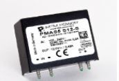 Black electronic module with a white label and metal pins on the bottom