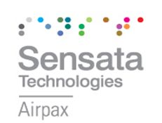 Sensata Technologies Airpax logo with gray text and multicolored dots above it