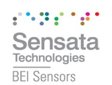 Sensata Technologies BEI Sensors logo with multicolored dots above gray text