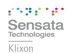 Sensata Technologies KliXon logo with gray text and multicolored dots above it