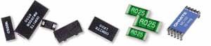 Assorted electronic resistors and components on a white background