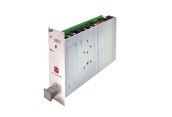 White modular server rack chassis with green circuit boards inside