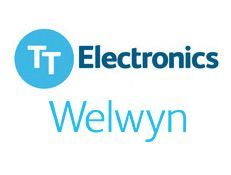 TT Electronics Welwyn logo in blue and light blue on a white background