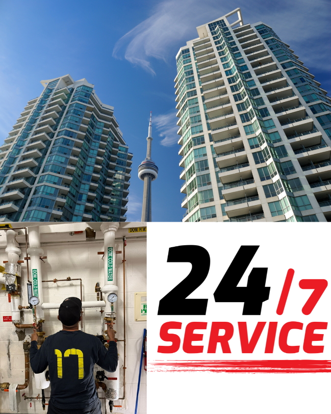 Luxury high rise condominium buildings in Oakville serviced by 17 Plumbing condominium plumber