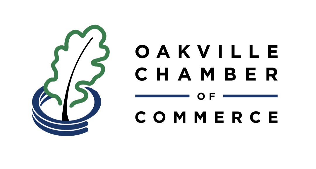 17 Plumbing & Construction Design Ltd is part of Oakville Chamber of Commerce. This is the logo of Oakville chamber of Commerce.
Oakville Chamber of Commerce logo featuring green oak leaf and blue circle