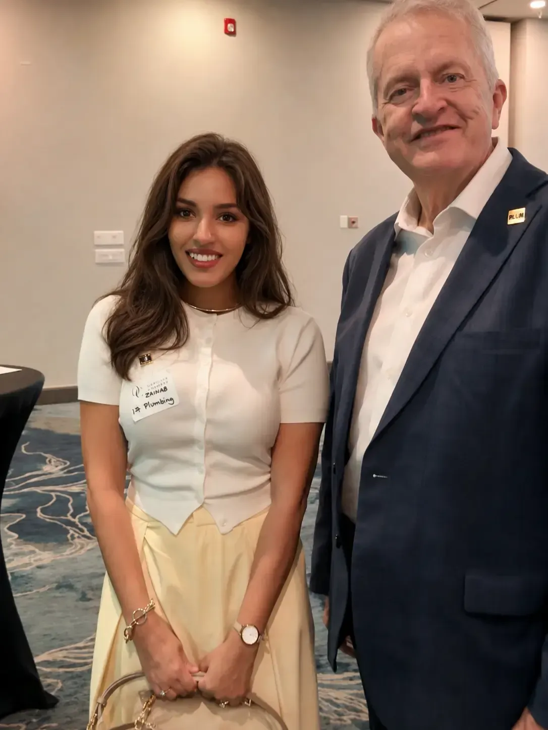 Zainab Cadinouche, Director of 17 Plumbing & Construction Design Ltd and Mayor Rob Burton - Mayor of Town of Oakville at Oakville Chamber Events