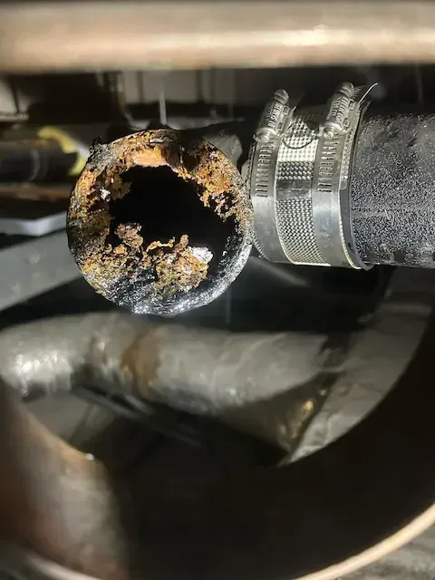 Severely blocked main sewer line removed by emergency plumber in Oakville home — 17 Plumbing