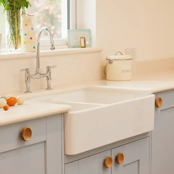 Farmhouse kitchen sink installation in Oakville home
